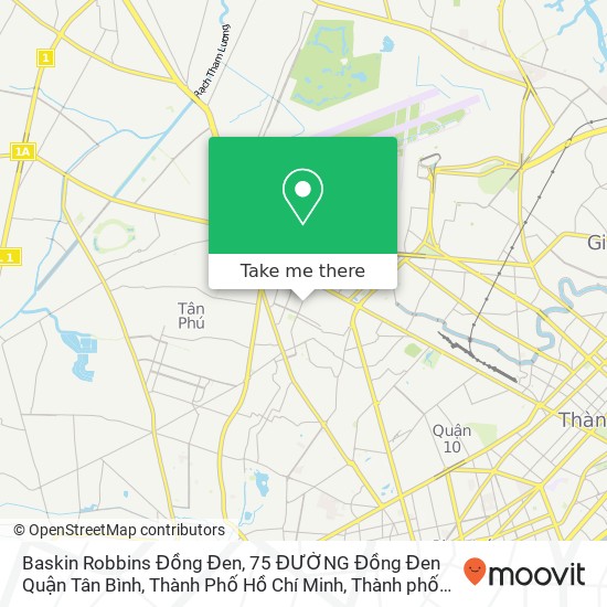 Bản đồ Baskin Robbins Đồng Đen, 75 ĐƯỜNG Đồng Đen Quận Tân Bình, Thành Phố Hồ Chí Minh