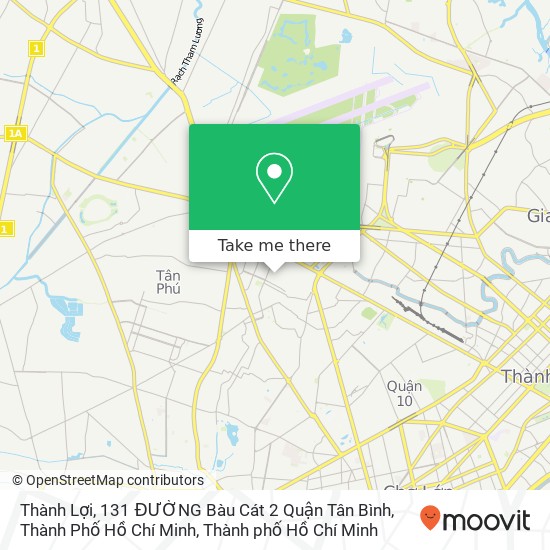 Bản đồ Thành Lợi, 131 ĐƯỜNG Bàu Cát 2 Quận Tân Bình, Thành Phố Hồ Chí Minh