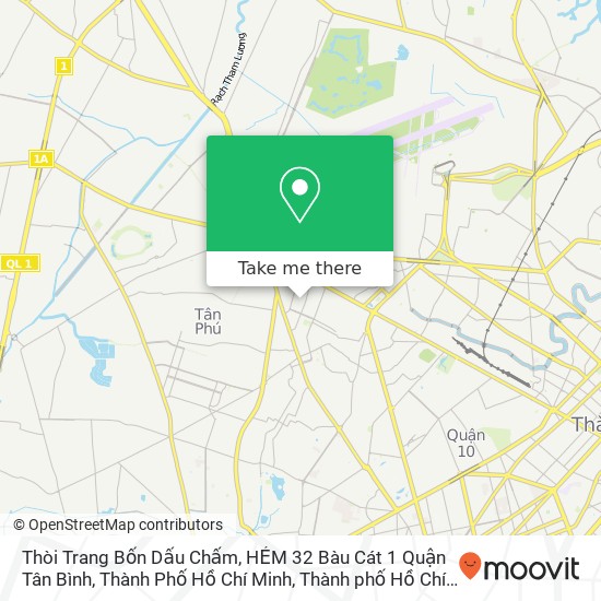 Bản đồ Thòi Trang Bốn Dấu Chấm, HẺM 32 Bàu Cát 1 Quận Tân Bình, Thành Phố Hồ Chí Minh