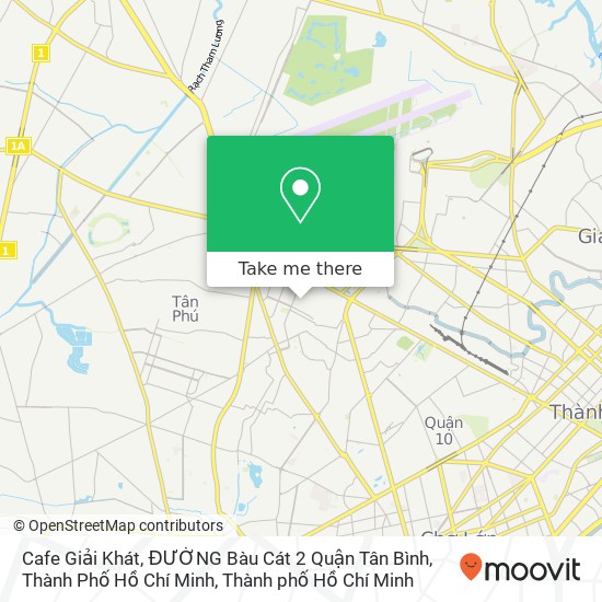 Bản đồ Cafe Giải Khát, ĐƯỜNG Bàu Cát 2 Quận Tân Bình, Thành Phố Hồ Chí Minh