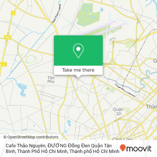 Bản đồ Cafe Thảo Nguyên, ĐƯỜNG Đồng Đen Quận Tân Bình, Thành Phố Hồ Chí Minh