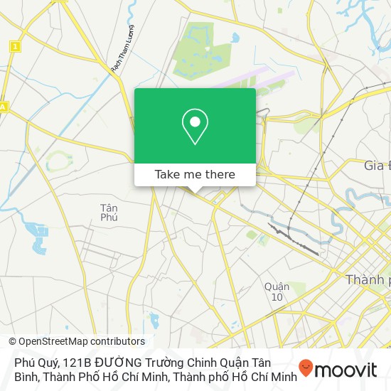 Bản đồ Phú Quý, 121B ĐƯỜNG Trường Chinh Quận Tân Bình, Thành Phố Hồ Chí Minh