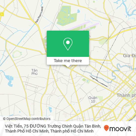 Bản đồ Việt Tiến, 75 ĐƯỜNG Trường Chinh Quận Tân Bình, Thành Phố Hồ Chí Minh