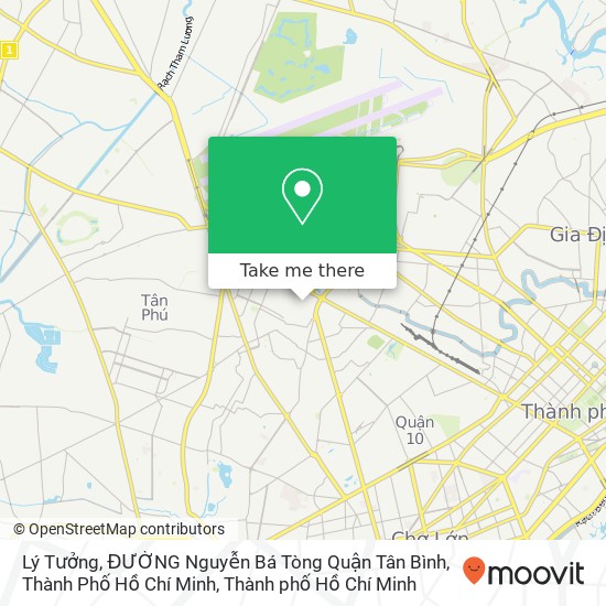 Bản đồ Lý Tưởng, ĐƯỜNG Nguyễn Bá Tòng Quận Tân Bình, Thành Phố Hồ Chí Minh