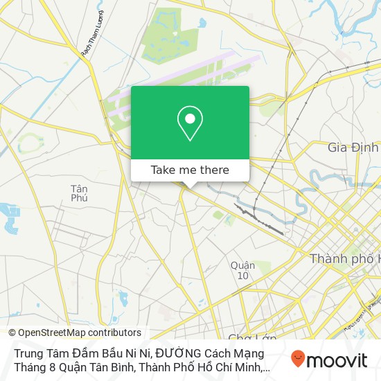 Bản đồ Trung Tâm Đầm Bầu Ni Ni, ĐƯỜNG Cách Mạng Tháng 8 Quận Tân Bình, Thành Phố Hồ Chí Minh