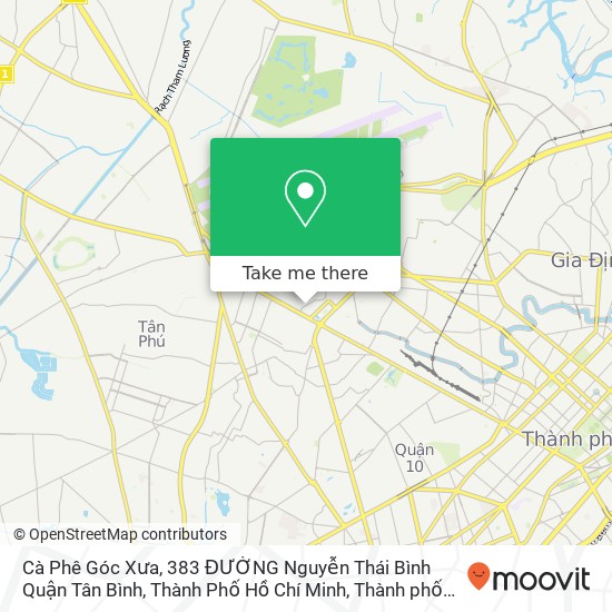 Bản đồ Cà Phê Góc Xưa, 383 ĐƯỜNG Nguyễn Thái Bình Quận Tân Bình, Thành Phố Hồ Chí Minh