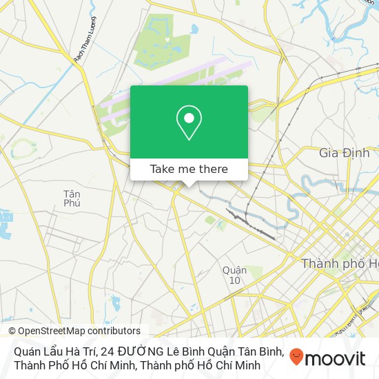 Bản đồ Quán Lẩu Hà Trí, 24 ĐƯỜNG Lê Bình Quận Tân Bình, Thành Phố Hồ Chí Minh