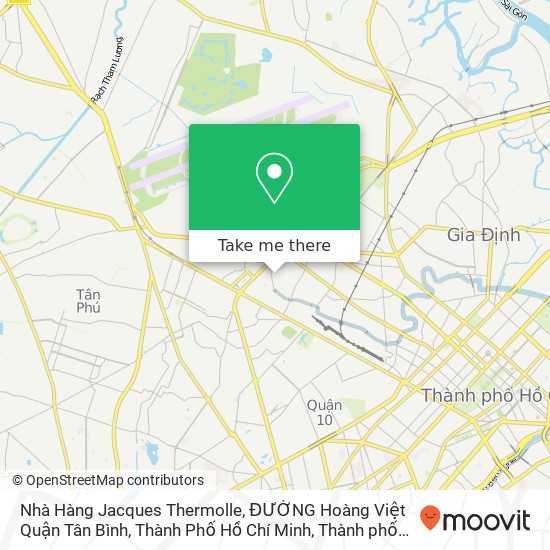 Bản đồ Nhà Hàng Jacques Thermolle, ĐƯỜNG Hoàng Việt Quận Tân Bình, Thành Phố Hồ Chí Minh