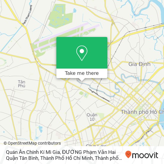 Bản đồ Quán Ăn Chính Kí Mì Gia, ĐƯỜNG Phạm Văn Hai Quận Tân Bình, Thành Phố Hồ Chí Minh
