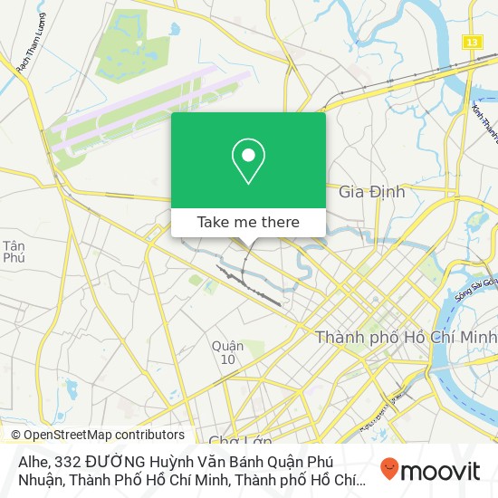 Bản đồ Alhe, 332 ĐƯỜNG Huỳnh Văn Bánh Quận Phú Nhuận, Thành Phố Hồ Chí Minh