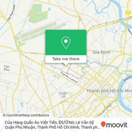 Bản đồ Cửa Hàng Quần Áo Việt Tiến, ĐƯỜNG Lê Văn Sỹ Quận Phú Nhuận, Thành Phố Hồ Chí Minh
