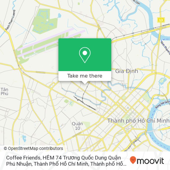 Bản đồ Coffee Friends, HẺM 74 Trương Quốc Dung Quận Phú Nhuận, Thành Phố Hồ Chí Minh