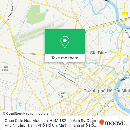 Bản đồ Quán Cafe Hoa Mộc Lan, HẺM 182 Lê Văn Sỹ Quận Phú Nhuận, Thành Phố Hồ Chí Minh