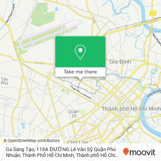 Bản đồ Ga Sáng Tạo, 118A ĐƯỜNG Lê Văn Sỹ Quận Phú Nhuận, Thành Phố Hồ Chí Minh
