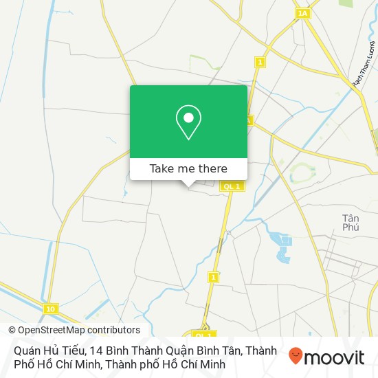 Bản đồ Quán Hủ Tiếu, 14 Bình Thành Quận Bình Tân, Thành Phố Hồ Chí Minh