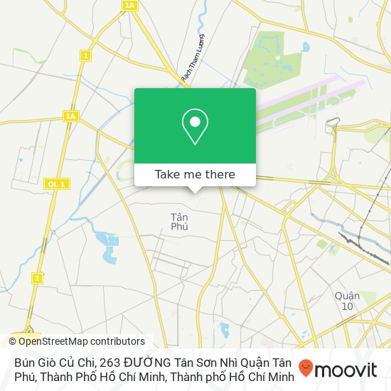 Bản đồ Bún Giò Củ Chi, 263 ĐƯỜNG Tân Sơn Nhì Quận Tân Phú, Thành Phố Hồ Chí Minh