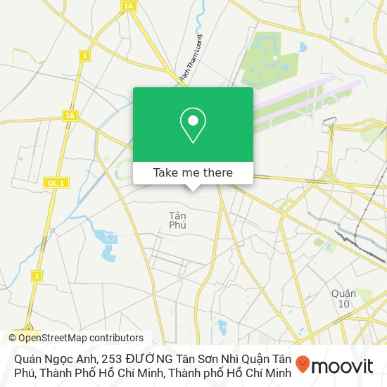 Bản đồ Quán Ngọc Anh, 253 ĐƯỜNG Tân Sơn Nhì Quận Tân Phú, Thành Phố Hồ Chí Minh