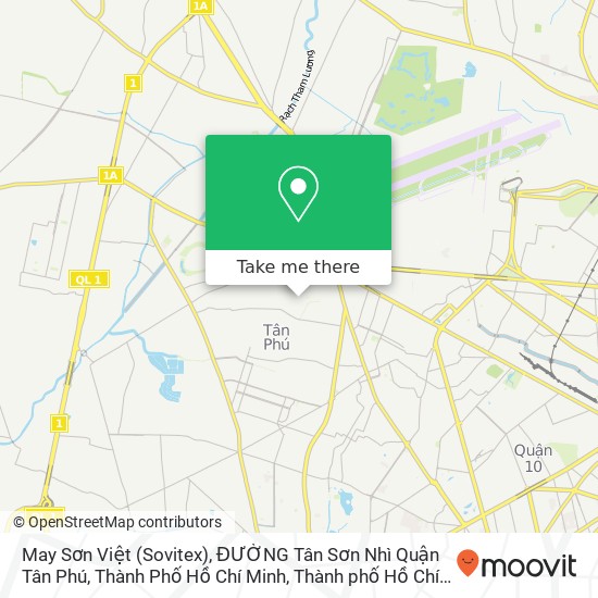 Bản đồ May Sơn Việt (Sovitex), ĐƯỜNG Tân Sơn Nhì Quận Tân Phú, Thành Phố Hồ Chí Minh
