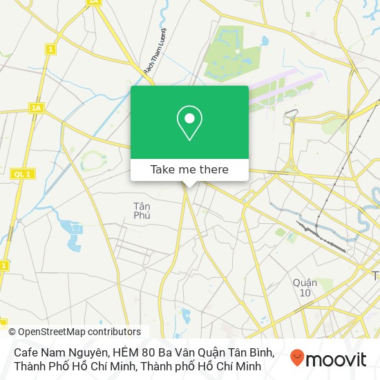 Bản đồ Cafe Nam Nguyên, HẺM 80 Ba Vân Quận Tân Bình, Thành Phố Hồ Chí Minh