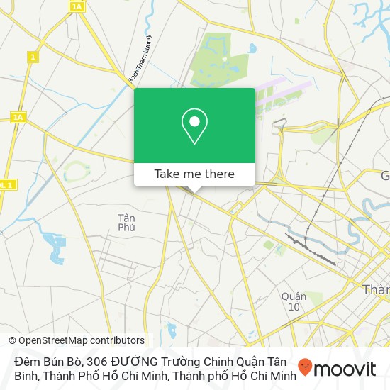 Bản đồ Đêm Bún Bò, 306 ĐƯỜNG Trường Chinh Quận Tân Bình, Thành Phố Hồ Chí Minh