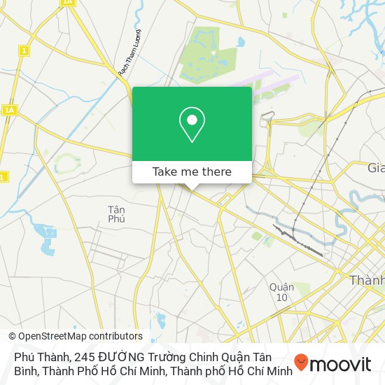 Bản đồ Phú Thành, 245 ĐƯỜNG Trường Chinh Quận Tân Bình, Thành Phố Hồ Chí Minh