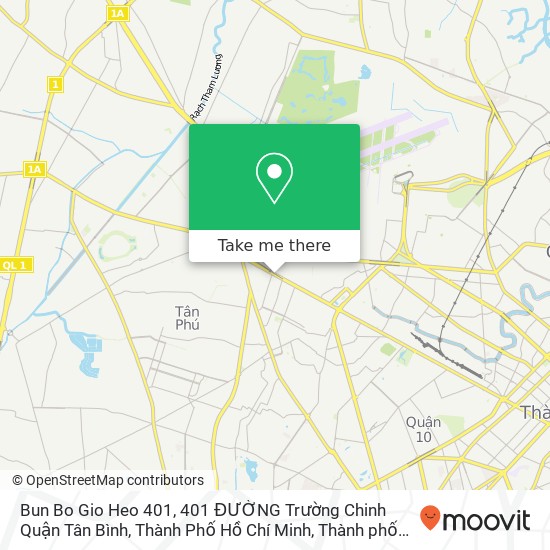 Bản đồ Bun Bo Gio Heo 401, 401 ĐƯỜNG Trường Chinh Quận Tân Bình, Thành Phố Hồ Chí Minh