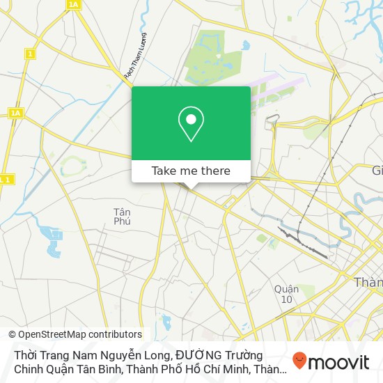 Bản đồ Thời Trang Nam Nguyễn Long, ĐƯỜNG Trường Chinh Quận Tân Bình, Thành Phố Hồ Chí Minh