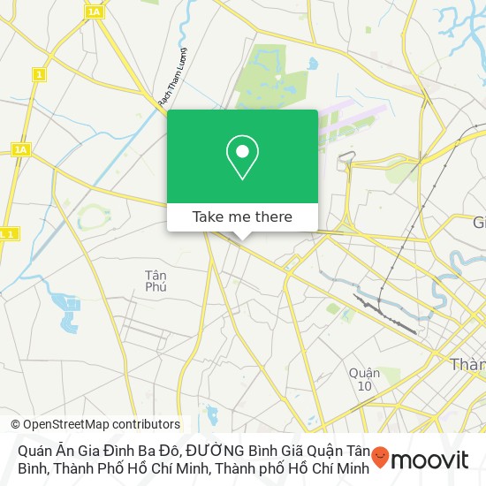 Bản đồ Quán Ăn Gia Đình Ba Đô, ĐƯỜNG Bình Giã Quận Tân Bình, Thành Phố Hồ Chí Minh