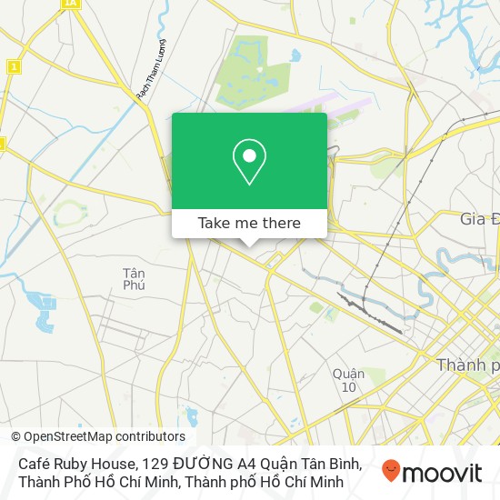 Bản đồ Café Ruby House, 129 ĐƯỜNG A4 Quận Tân Bình, Thành Phố Hồ Chí Minh