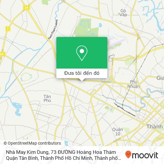 Bản đồ Nhà May Kim Dung, 73 ĐƯỜNG Hoàng Hoa Thám Quận Tân Bình, Thành Phố Hồ Chí Minh