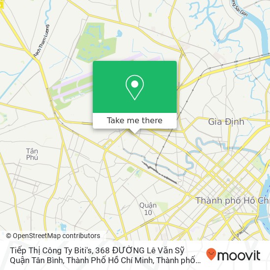 Bản đồ Tiếp Thị Công Ty Biti's, 368 ĐƯỜNG Lê Văn Sỹ Quận Tân Bình, Thành Phố Hồ Chí Minh