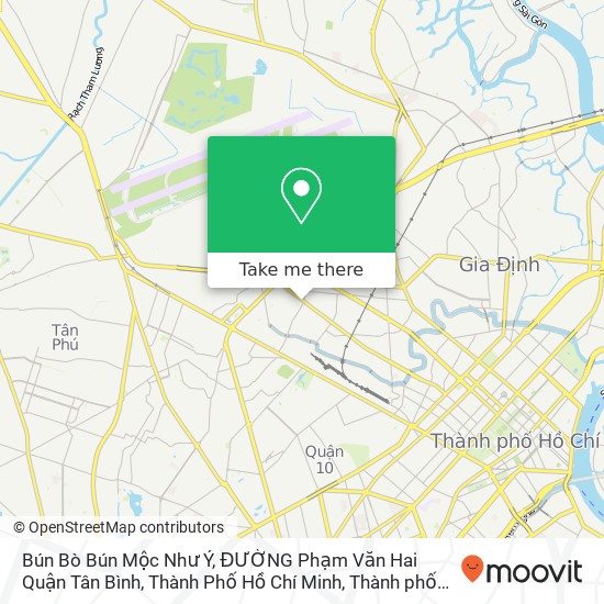 Bản đồ Bún Bò Bún Mộc Như Ý, ĐƯỜNG Phạm Văn Hai Quận Tân Bình, Thành Phố Hồ Chí Minh