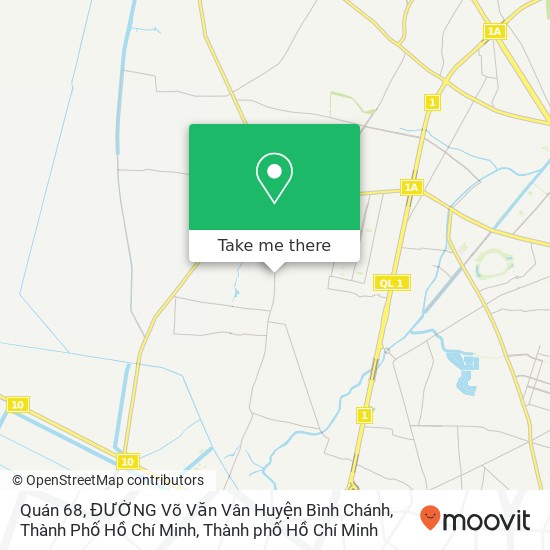 Bản đồ Quán 68, ĐƯỜNG Võ Văn Vân Huyện Bình Chánh, Thành Phố Hồ Chí Minh