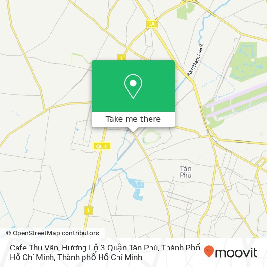 Bản đồ Cafe Thu Vân, Hương Lộ 3 Quận Tân Phú, Thành Phố Hồ Chí Minh