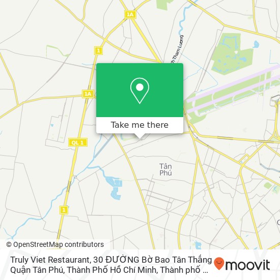 Bản đồ Truly Viet Restaurant, 30 ĐƯỜNG Bờ Bao Tân Thắng Quận Tân Phú, Thành Phố Hồ Chí Minh