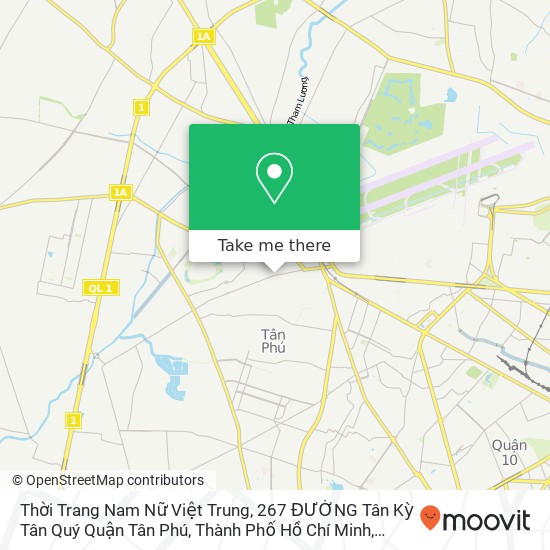 Bản đồ Thời Trang Nam Nữ Việt Trung, 267 ĐƯỜNG Tân Kỳ Tân Quý Quận Tân Phú, Thành Phố Hồ Chí Minh