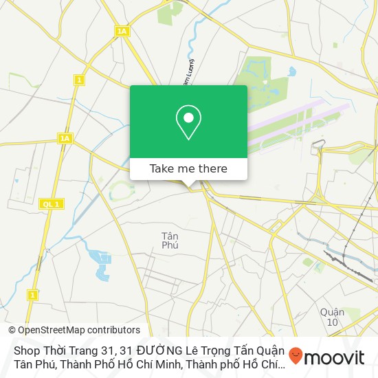 Bản đồ Shop Thời Trang 31, 31 ĐƯỜNG Lê Trọng Tấn Quận Tân Phú, Thành Phố Hồ Chí Minh