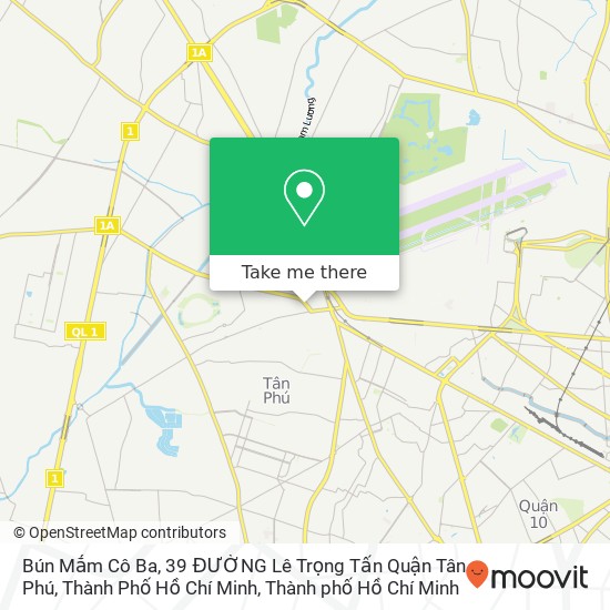 Bản đồ Bún Mắm Cô Ba, 39 ĐƯỜNG Lê Trọng Tấn Quận Tân Phú, Thành Phố Hồ Chí Minh