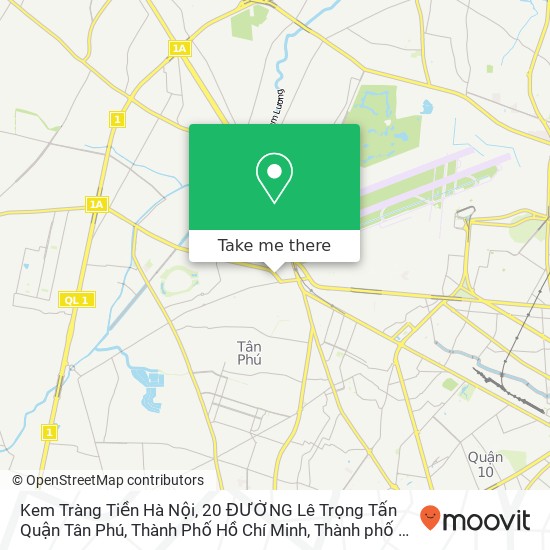 Bản đồ Kem Tràng Tiền Hà Nội, 20 ĐƯỜNG Lê Trọng Tấn Quận Tân Phú, Thành Phố Hồ Chí Minh