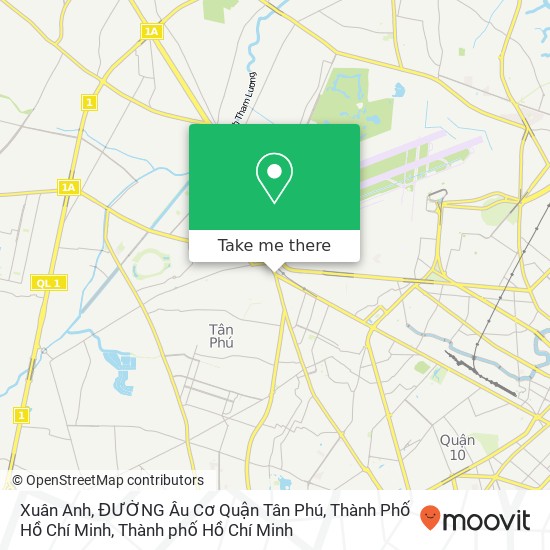 Bản đồ Xuân Anh, ĐƯỜNG Âu Cơ Quận Tân Phú, Thành Phố Hồ Chí Minh