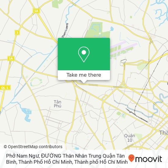 Bản đồ Phở Nam Ngư, ĐƯỜNG Thân Nhân Trung Quận Tân Bình, Thành Phố Hồ Chí Minh