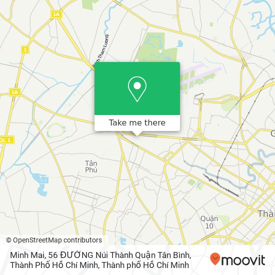 Bản đồ Minh Mai, 56 ĐƯỜNG Núi Thành Quận Tân Bình, Thành Phố Hồ Chí Minh