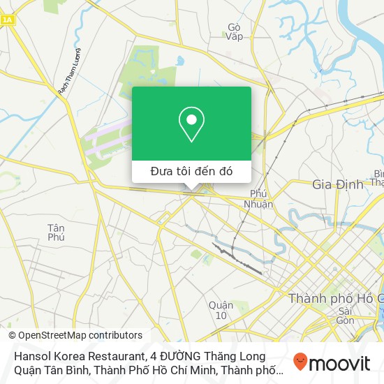 Bản đồ Hansol Korea Restaurant, 4 ĐƯỜNG Thăng Long Quận Tân Bình, Thành Phố Hồ Chí Minh