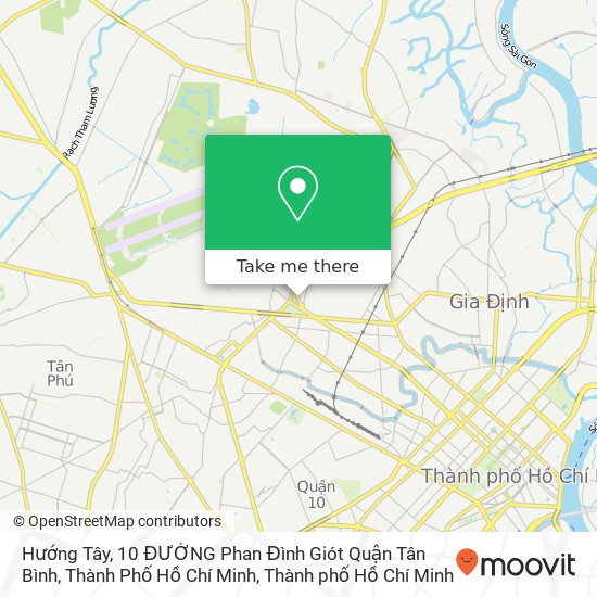 Bản đồ Hướng Tây, 10 ĐƯỜNG Phan Đình Giót Quận Tân Bình, Thành Phố Hồ Chí Minh