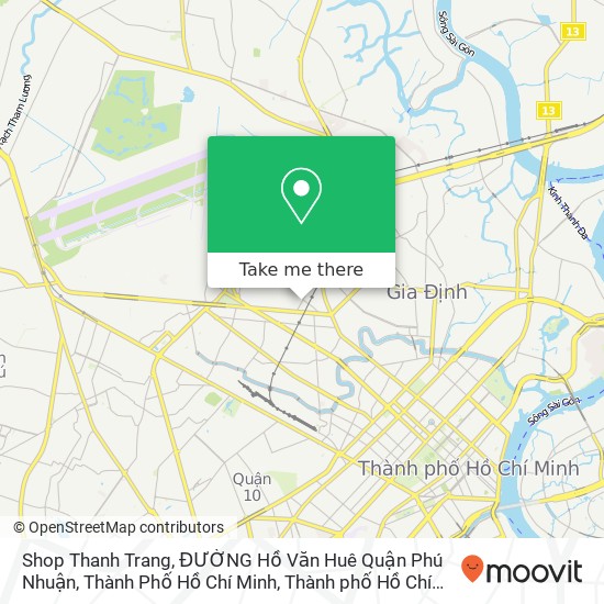 Bản đồ Shop Thanh Trang, ĐƯỜNG Hồ Văn Huê Quận Phú Nhuận, Thành Phố Hồ Chí Minh