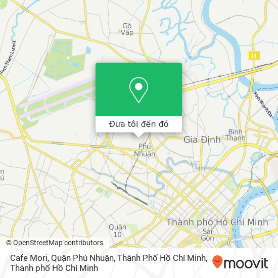Bản đồ Cafe Mori, Quận Phú Nhuận, Thành Phố Hồ Chí Minh