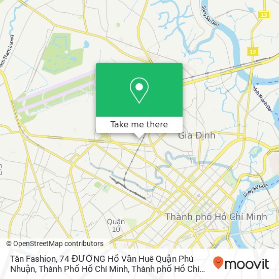 Bản đồ Tân Fashion, 74 ĐƯỜNG Hồ Văn Huê Quận Phú Nhuận, Thành Phố Hồ Chí Minh