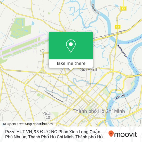 Bản đồ Pizza HUT VN, 93 ĐƯỜNG Phan Xích Long Quận Phú Nhuận, Thành Phố Hồ Chí Minh
