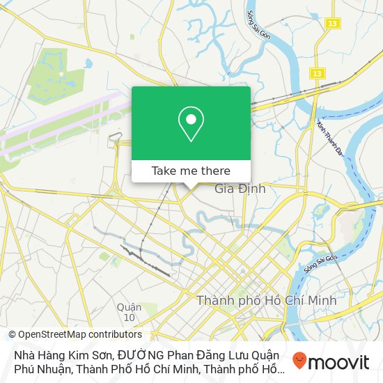Bản đồ Nhà Hàng Kim Sơn, ĐƯỜNG Phan Đăng Lưu Quận Phú Nhuận, Thành Phố Hồ Chí Minh