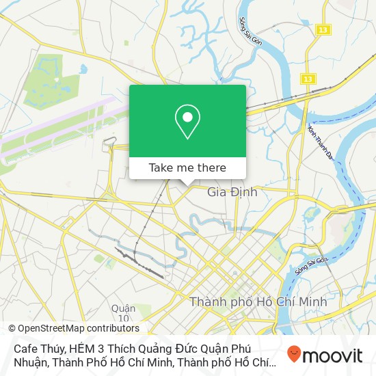 Bản đồ Cafe Thúy, HẺM 3 Thích Quảng Đức Quận Phú Nhuận, Thành Phố Hồ Chí Minh